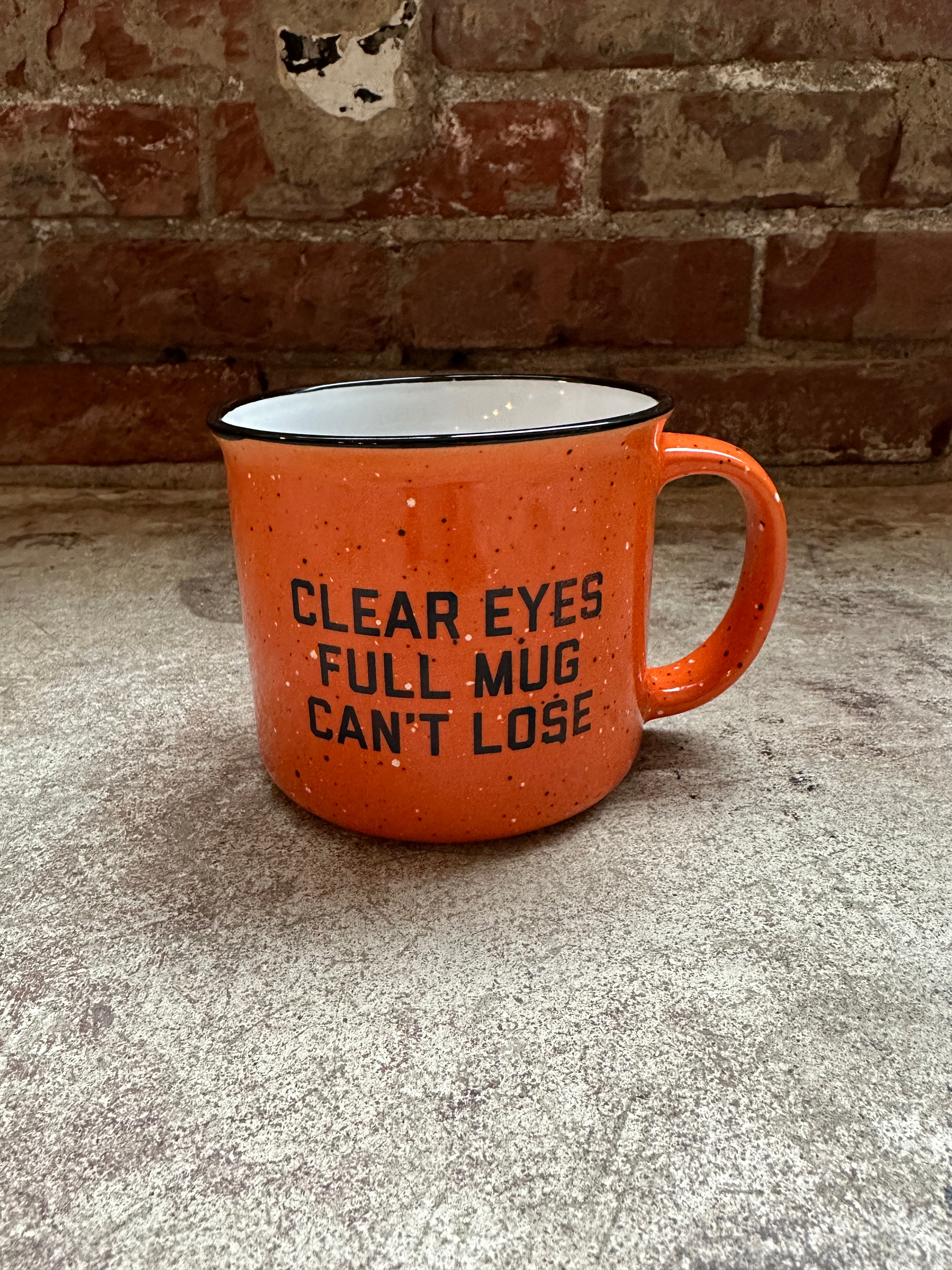 Orange Clear Eyes Ceramic Campfire Mug